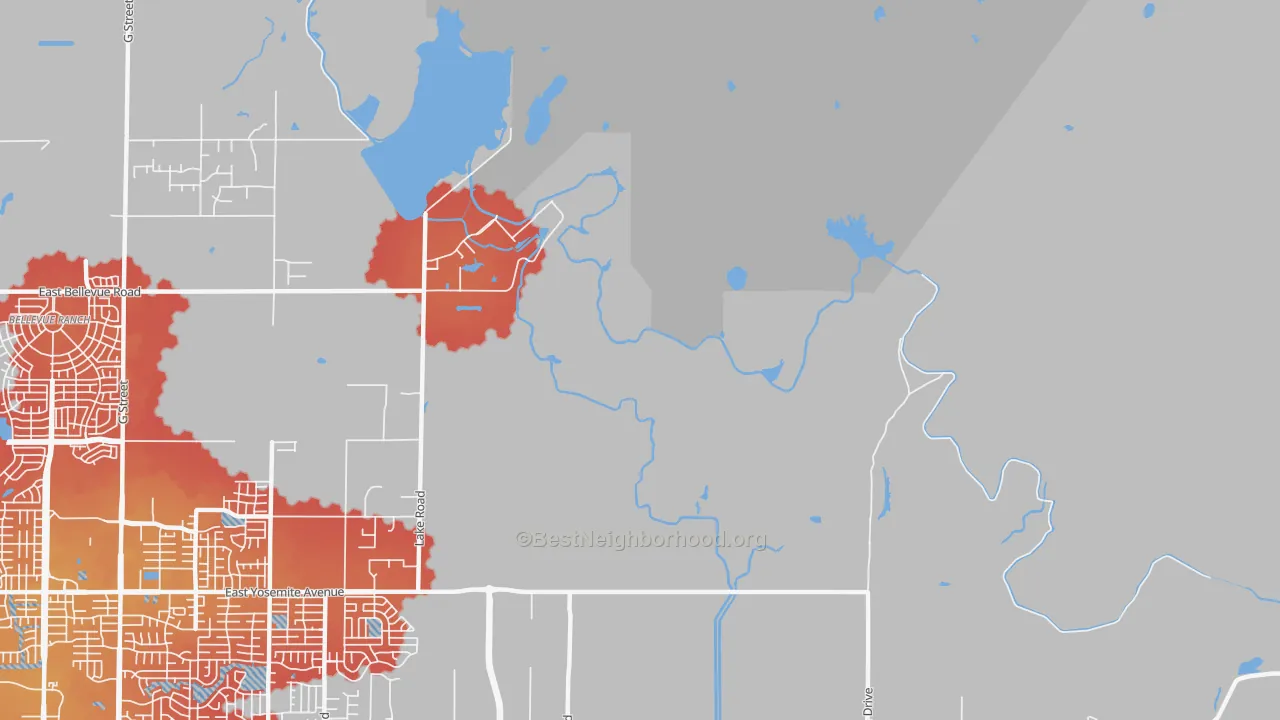Transit Grade map of 95343, CA