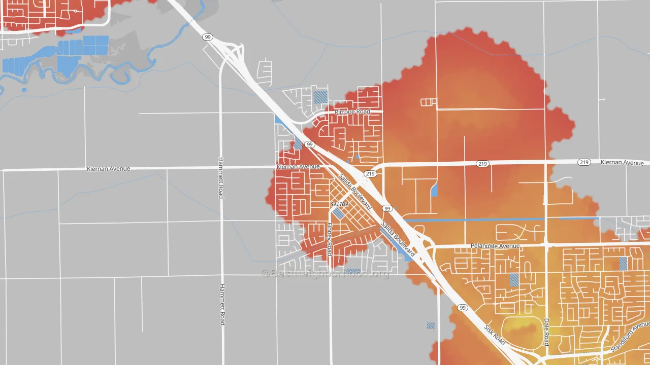 Transit Grade map of 95368, CA