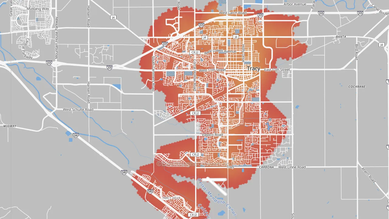 Transit Grade map of 95377, CA