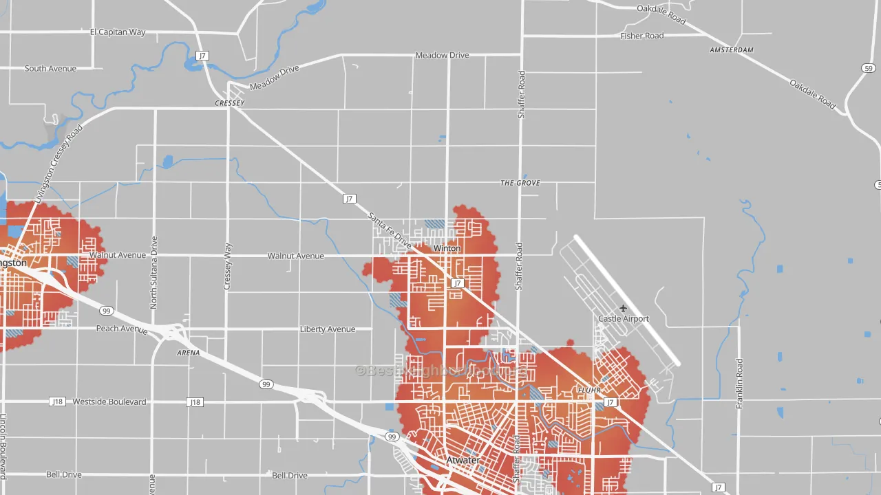 Transit Grade map of 95388, CA