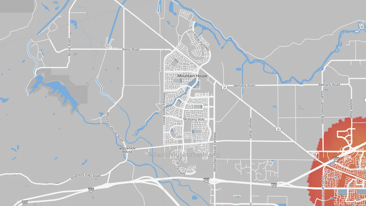 Transit Grade map of 95391, CA
