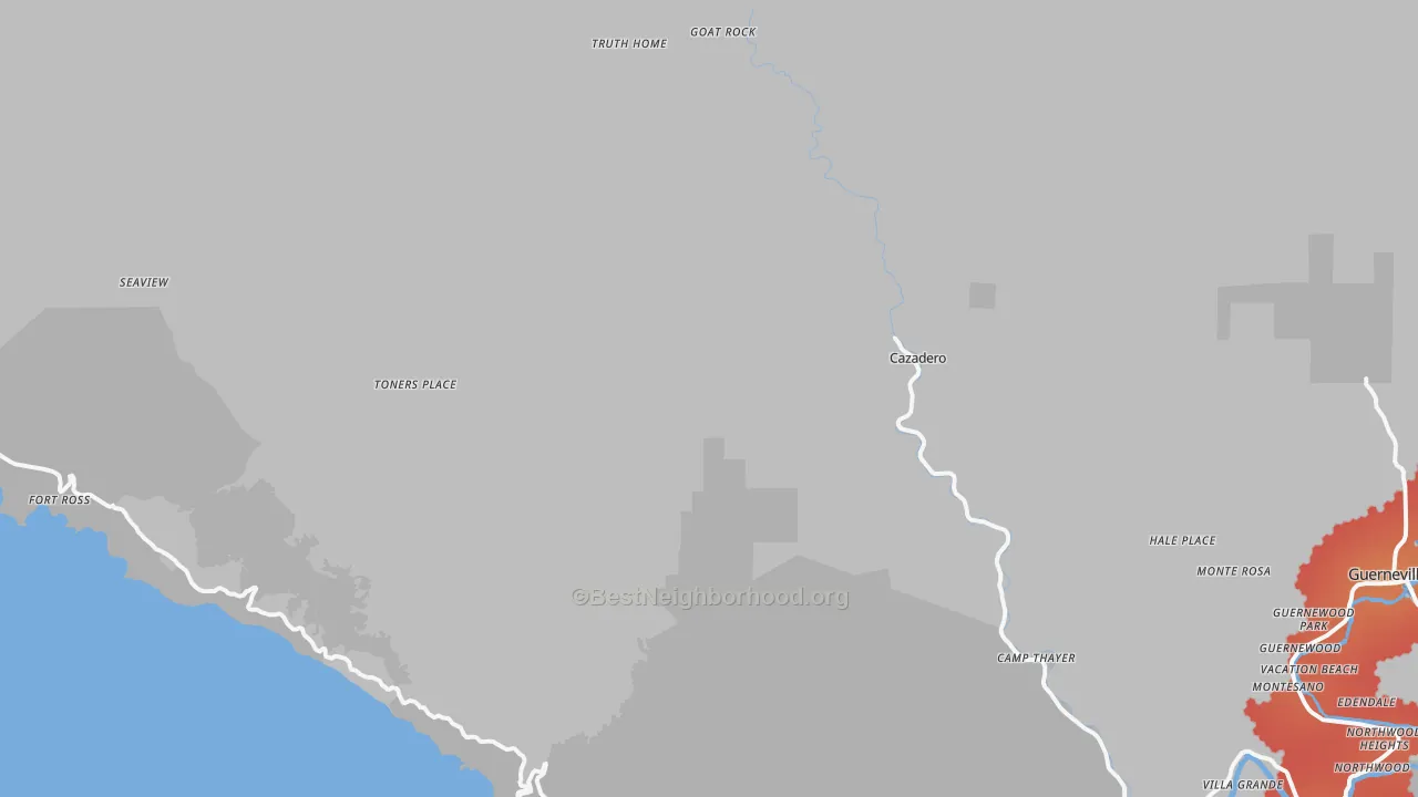 Transit Grade map of 95421, CA