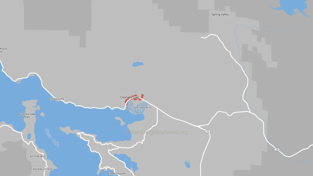 Transit Grade map of 95423, CA