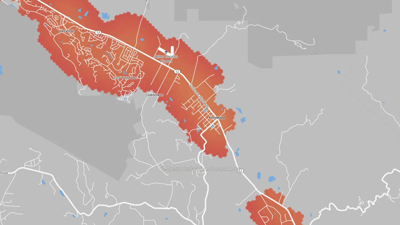 Transit Grade map of 95452, CA