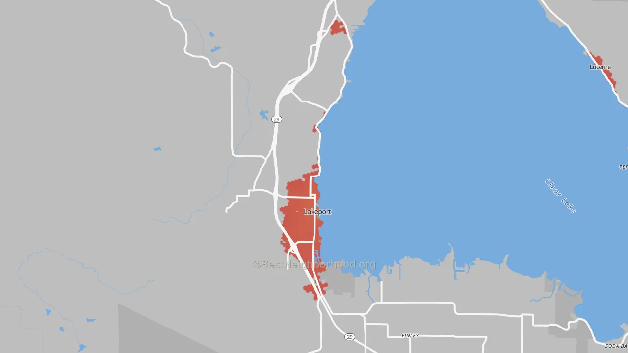 Transit Grade map of 95453, CA