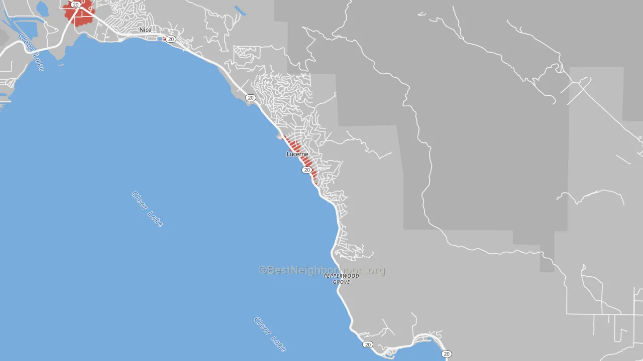Transit Grade map of 95458, CA