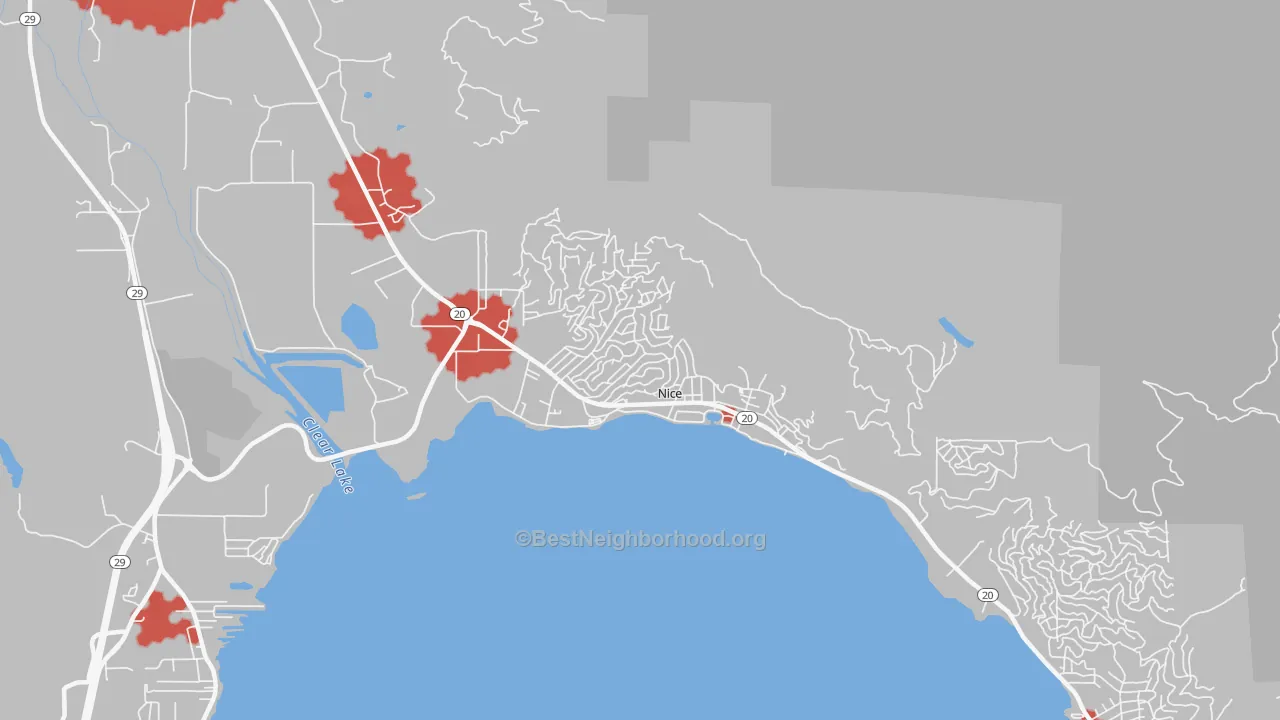 Transit Grade map of 95464, CA