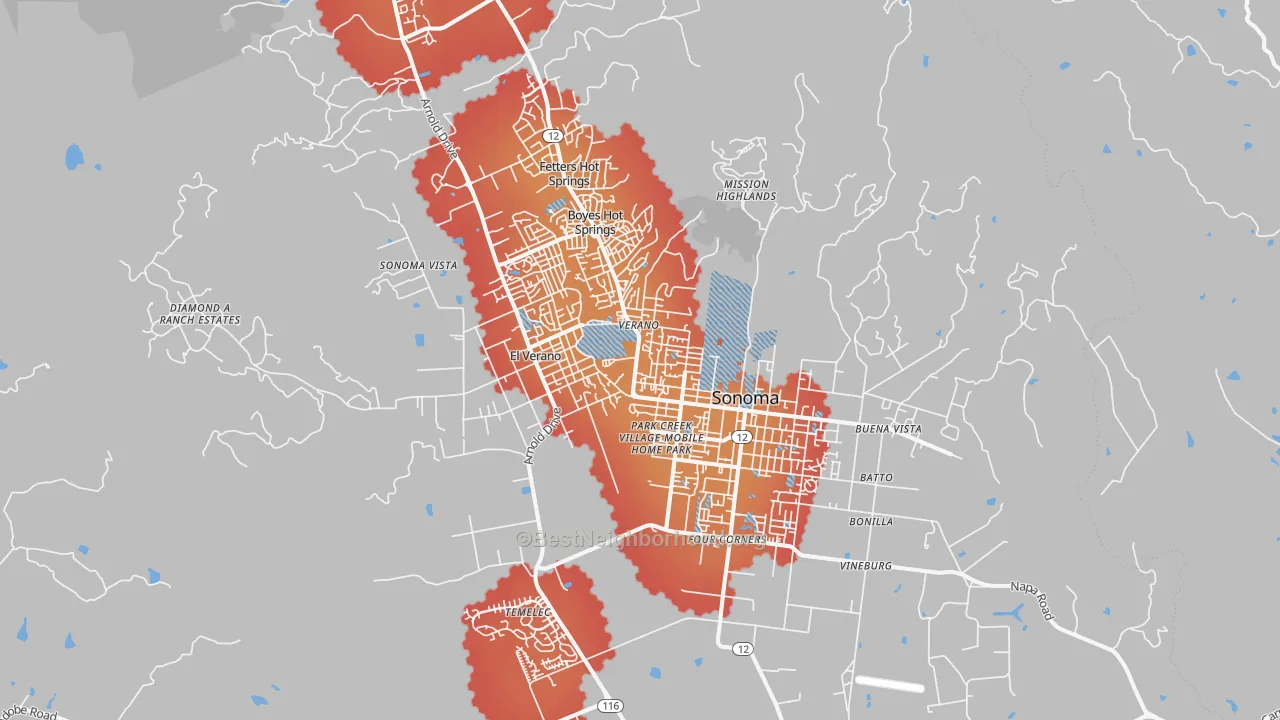 Transit Grade map of 95476, CA