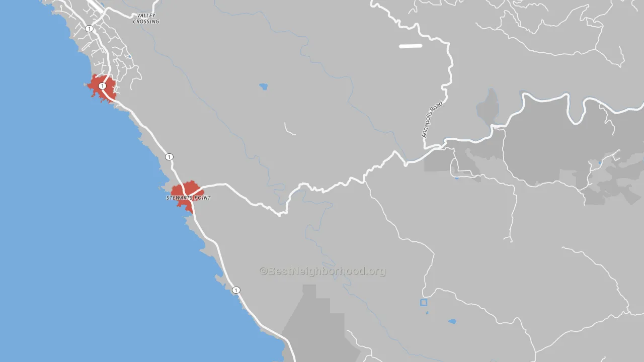 Transit Grade map of 95480, CA