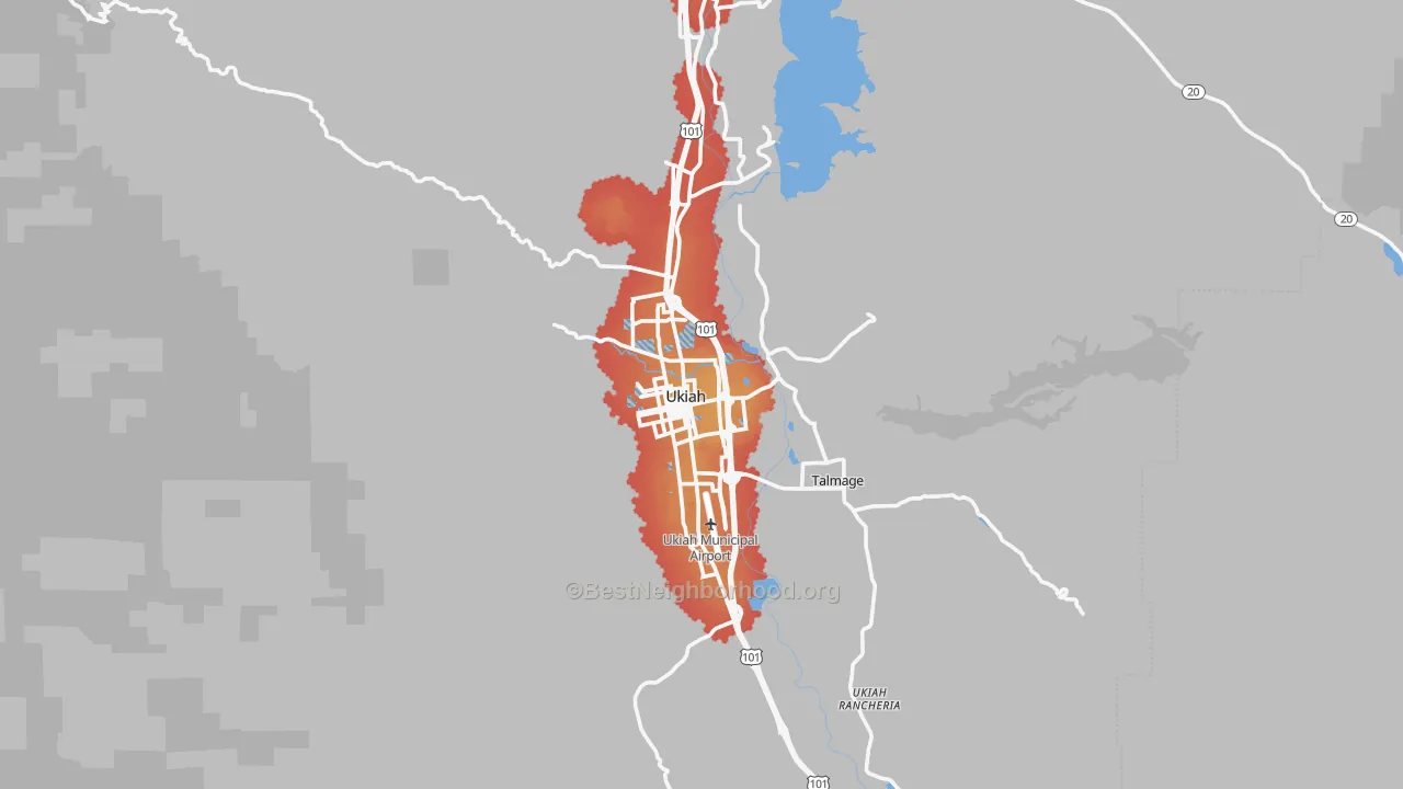 Transit Grade map of 95482, CA