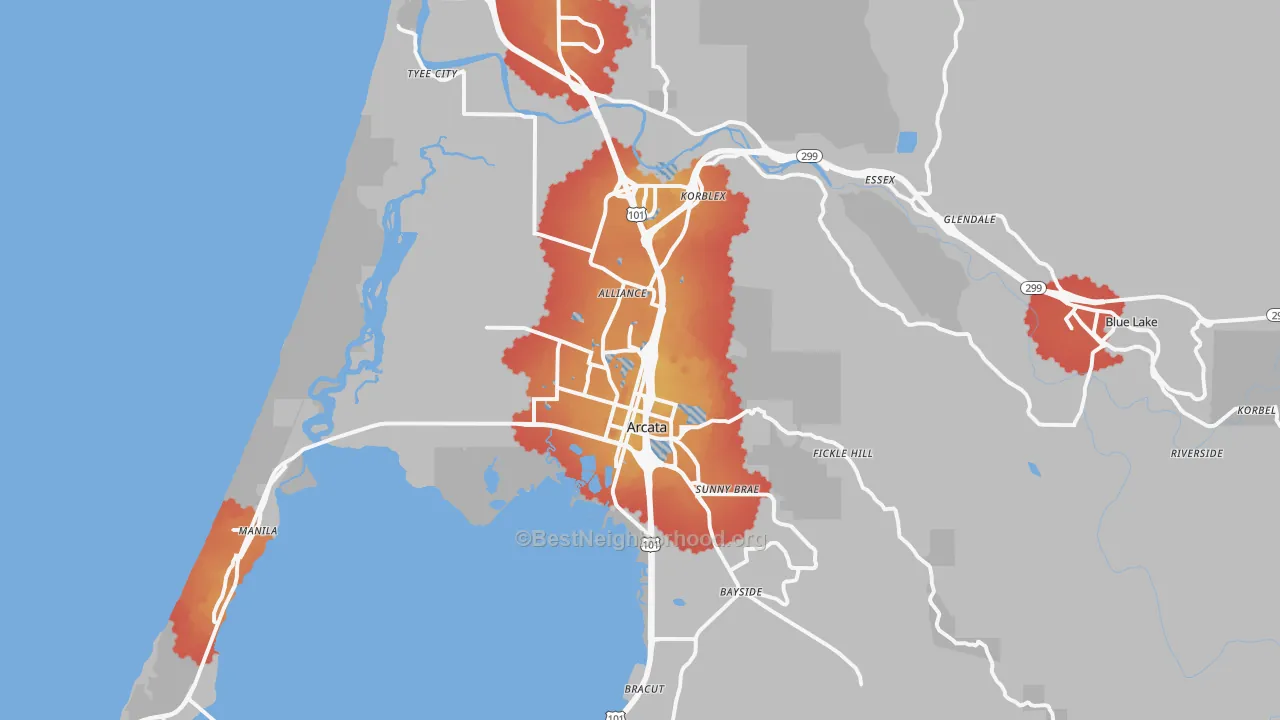 Transit Grade map of 95521, CA