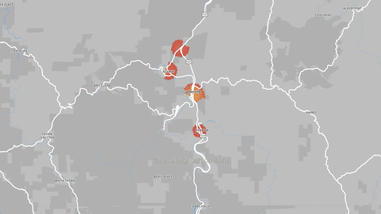 Transit Grade map of 95542, CA