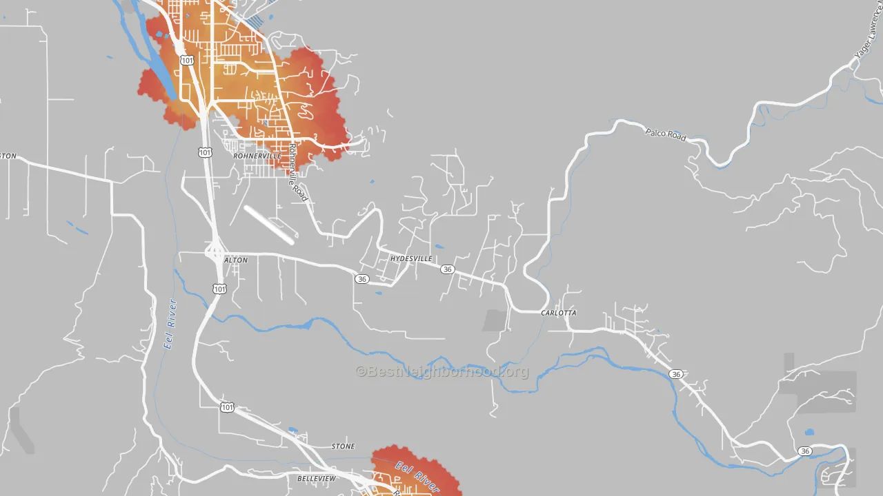 Transit Grade map of 95547, CA