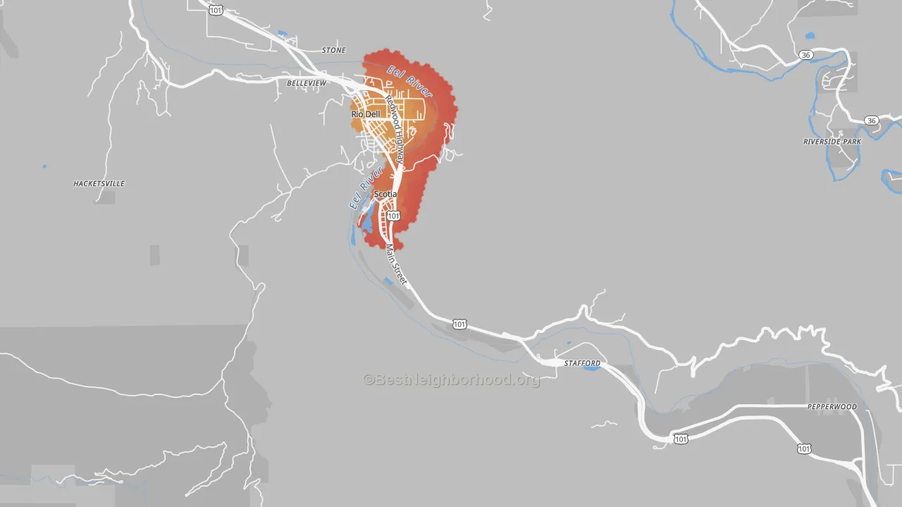Transit Grade map of 95565, CA
