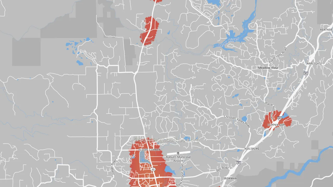 Transit Grade map of 95602, CA