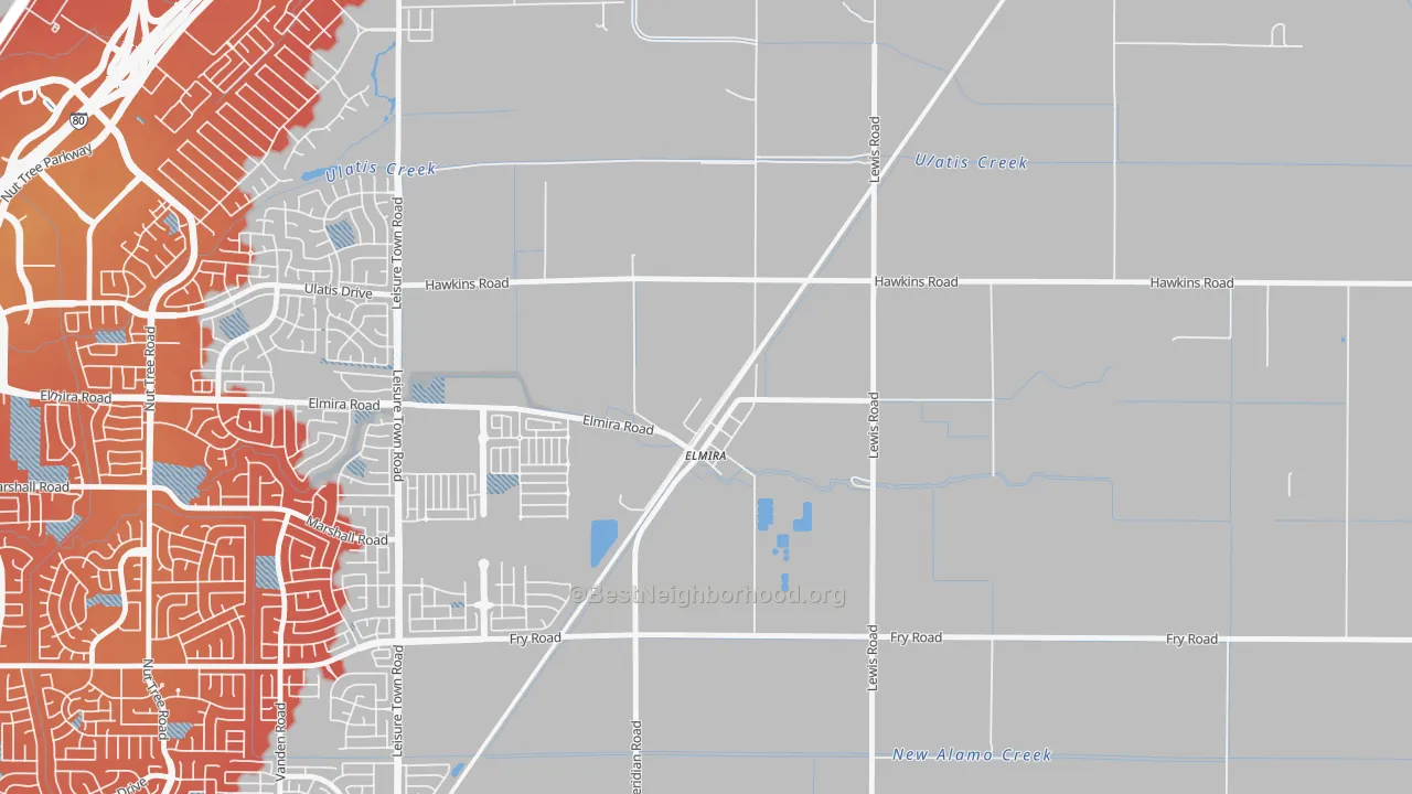 Transit Grade map of 95625, CA
