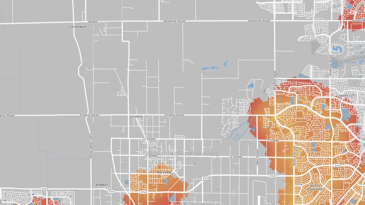 Transit Grade map of 95626, CA