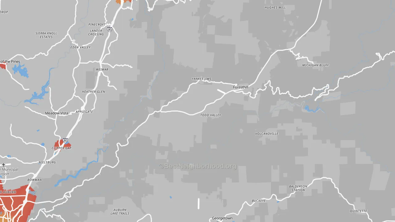Transit Grade map of 95631, CA