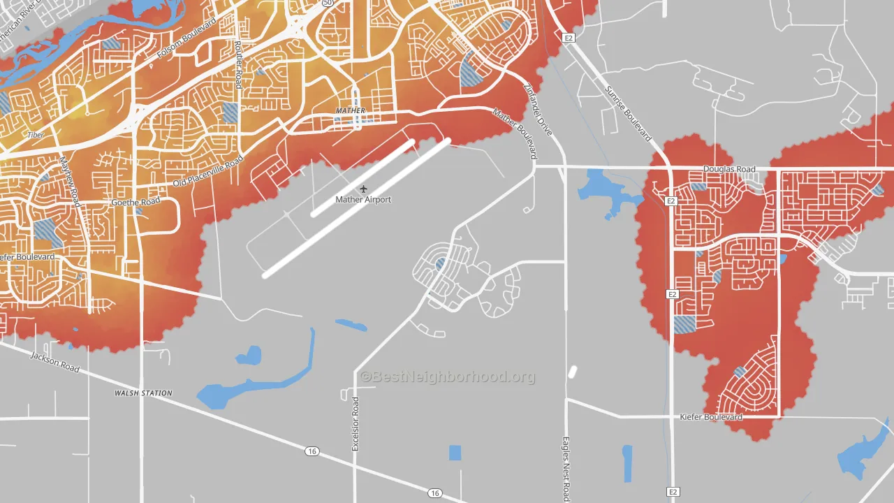 Transit Grade map of 95655, CA