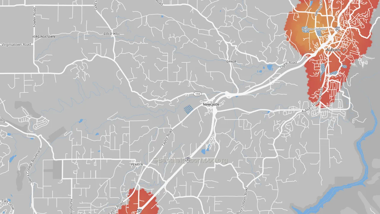 Transit Grade map of 95658, CA