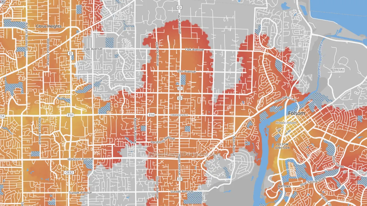 Transit Grade map of 95662, CA