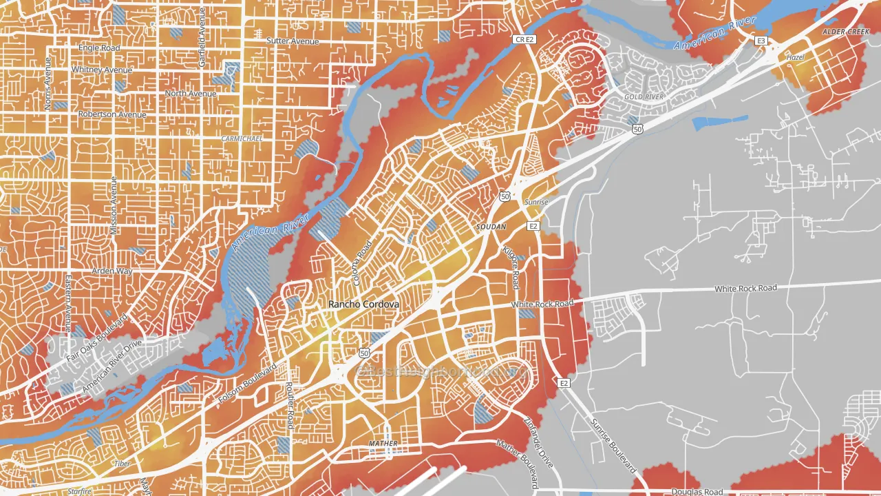 Transit Grade map of 95670, CA