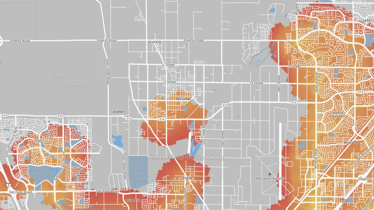 Transit Grade map of 95673, CA