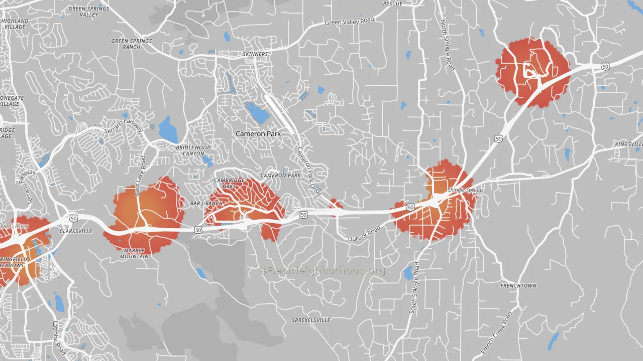 Transit Grade map of 95682, CA