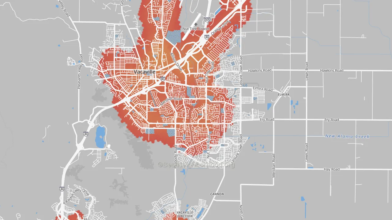 Transit Grade map of 95687, CA