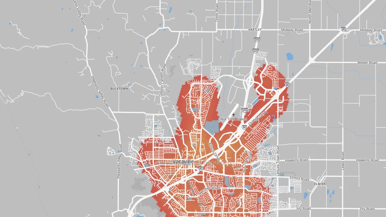 Transit Grade map of 95688, CA