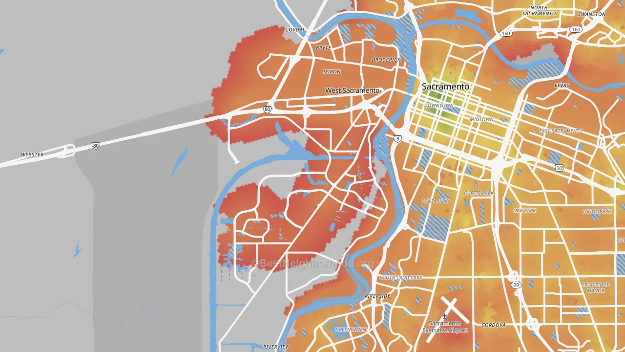 Transit Grade map of 95691, CA