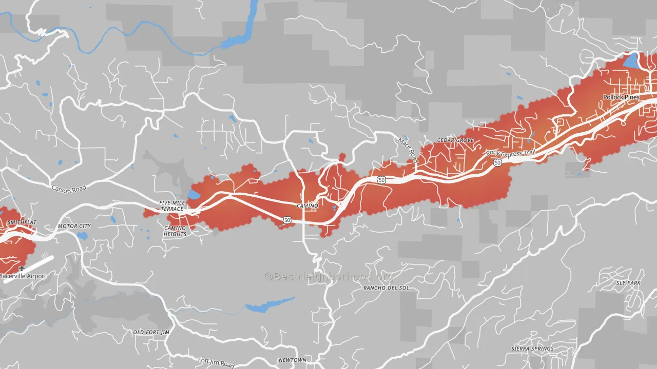 Transit Grade map of 95709, CA