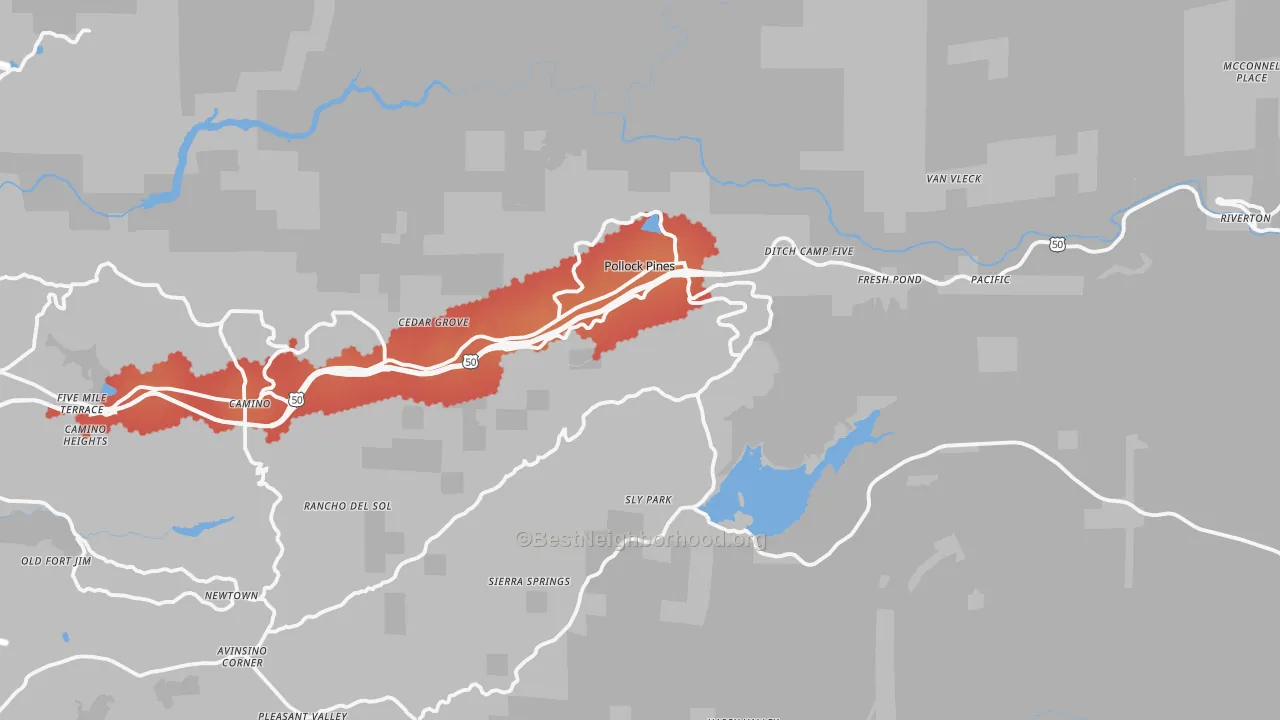 Transit Grade map of 95726, CA