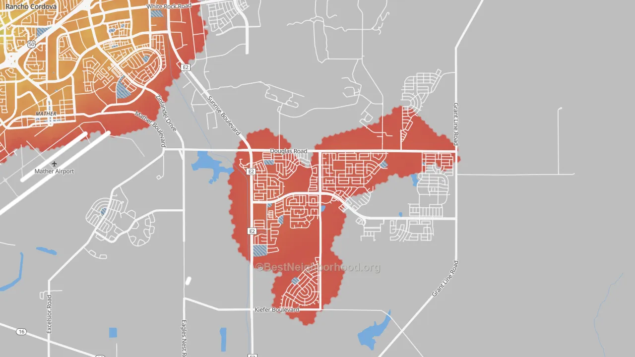 Transit Grade map of 95742, CA
