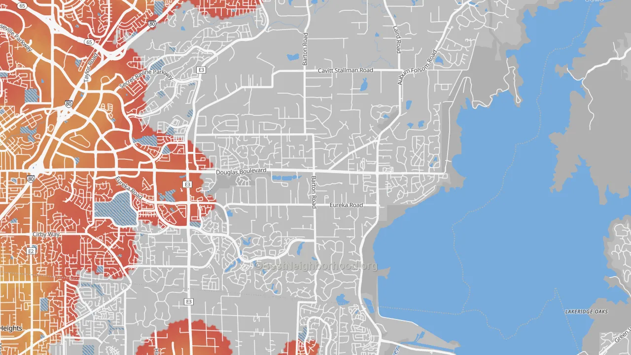 Transit Grade map of 95746, CA