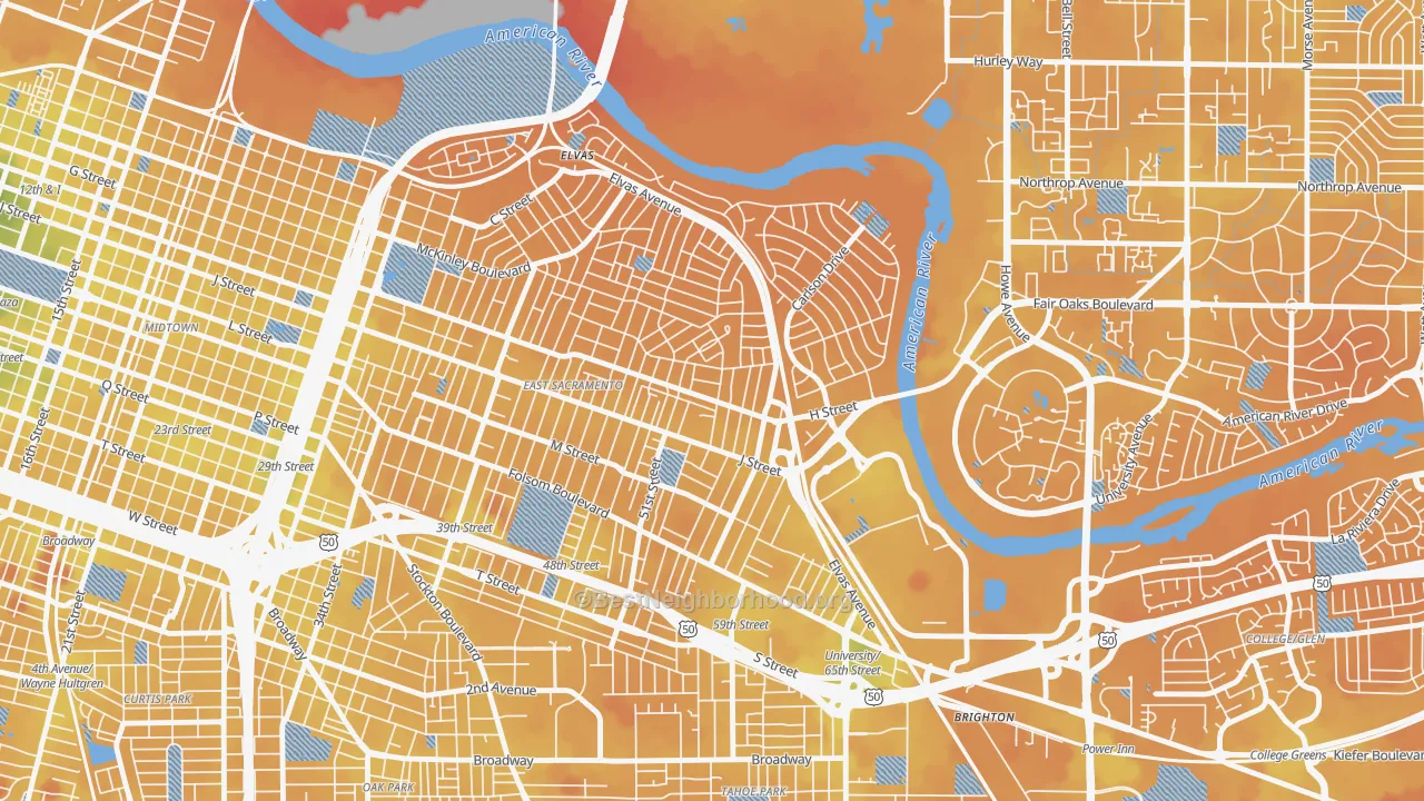 Transit Grade map of 95819, CA