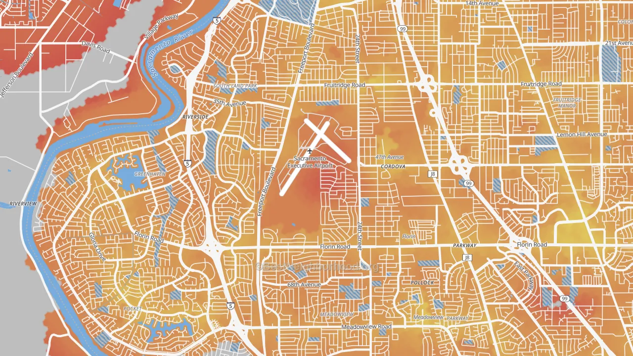 Transit Grade map of 95822, CA