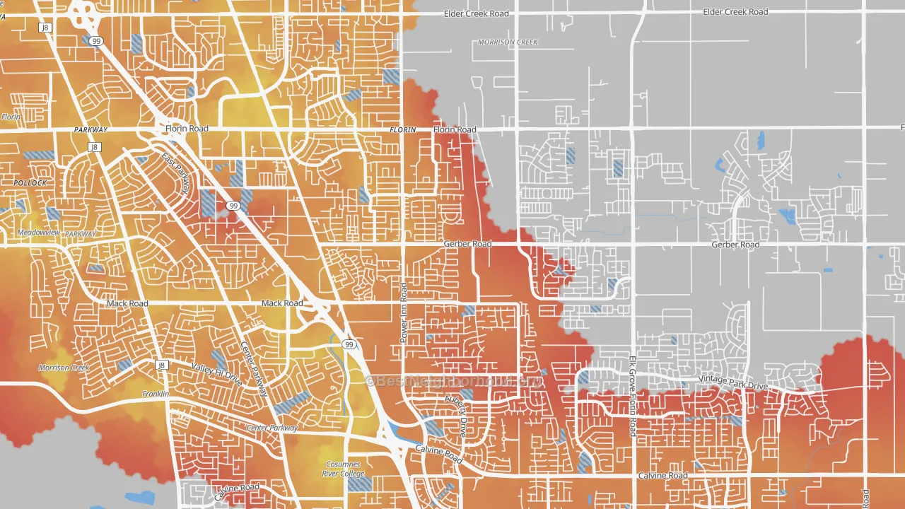 Transit Grade map of 95828, CA