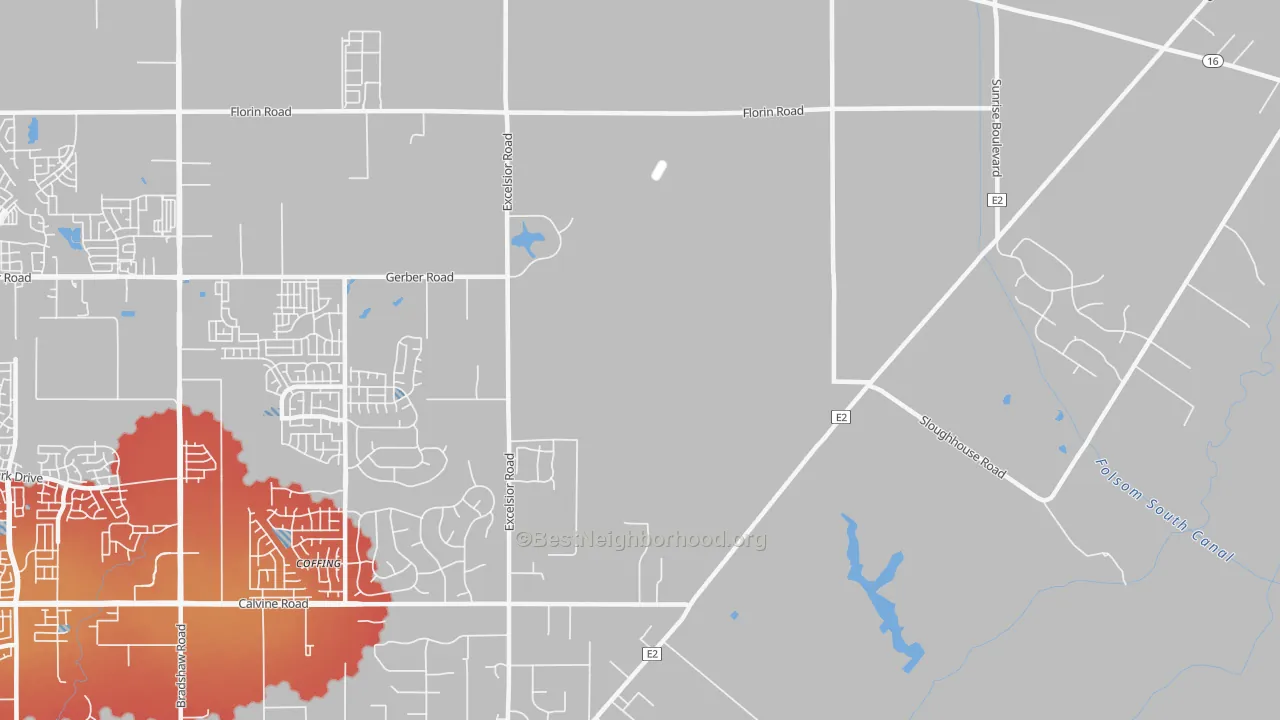 Transit Grade map of 95830, CA