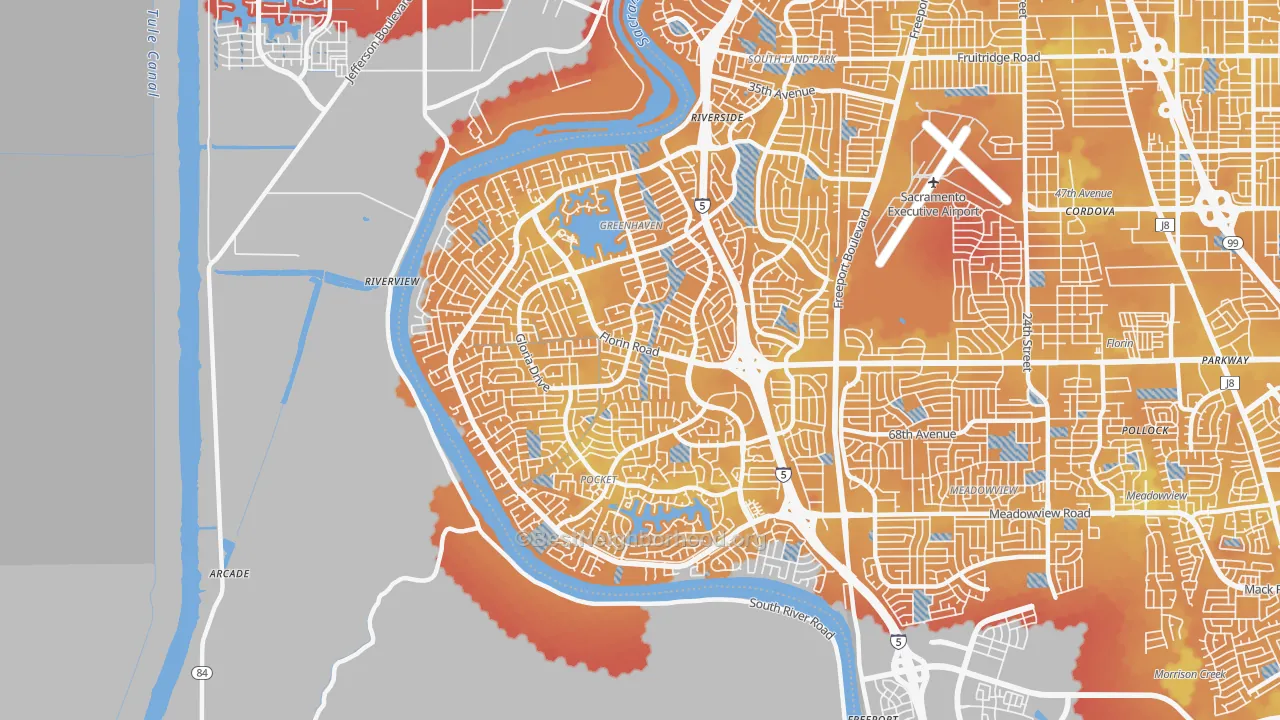 Transit Grade map of 95831, CA