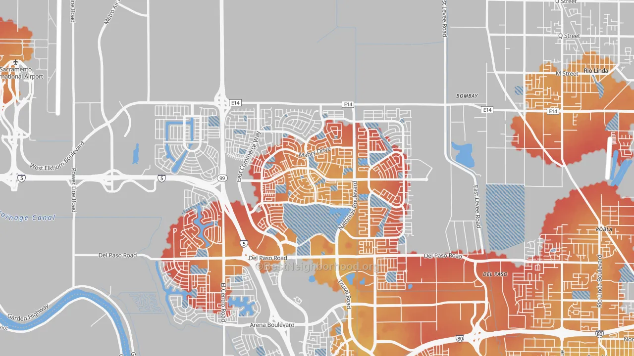 Transit Grade map of 95835, CA