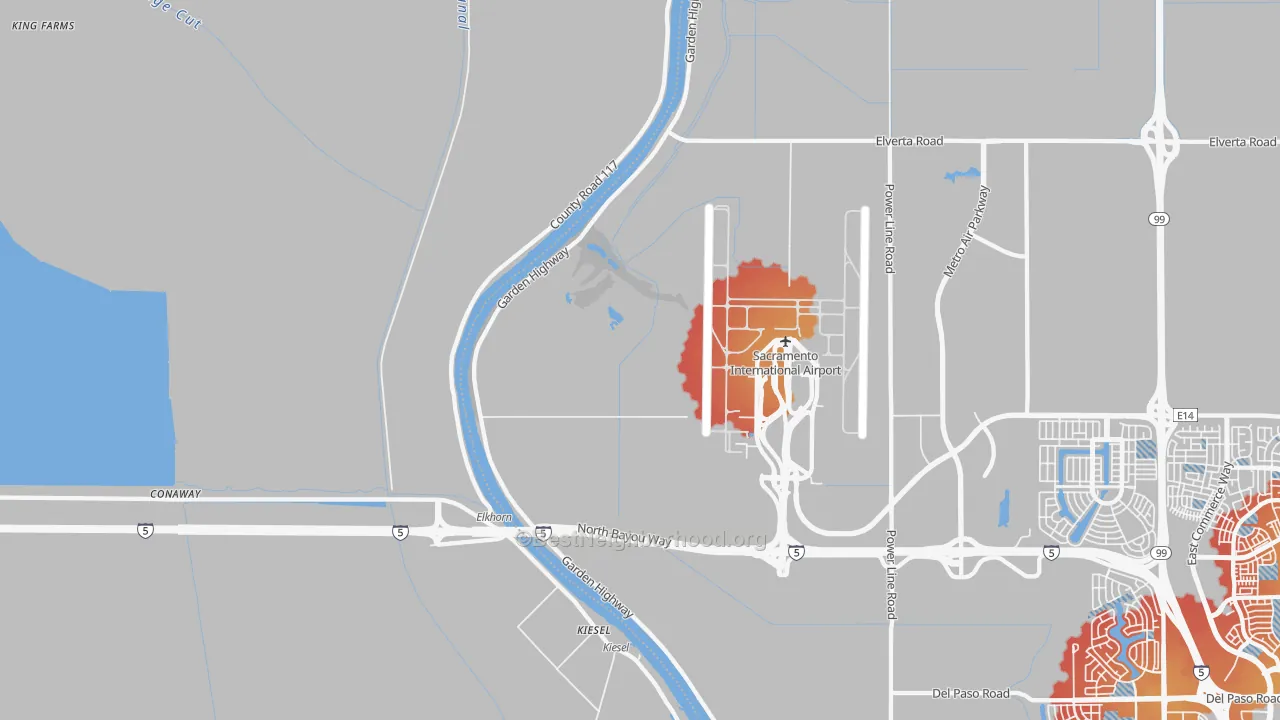 Transit Grade map of 95837, CA