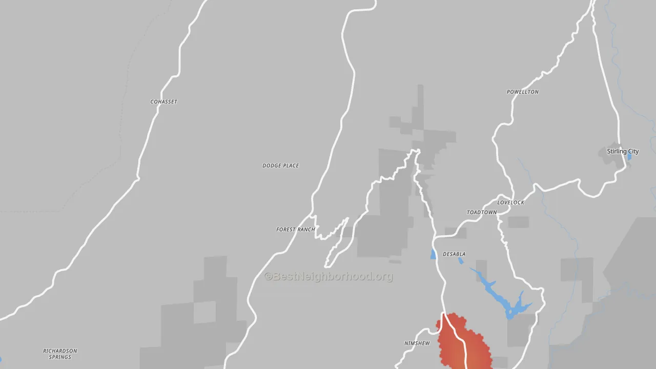 Transit Grade map of 95942, CA