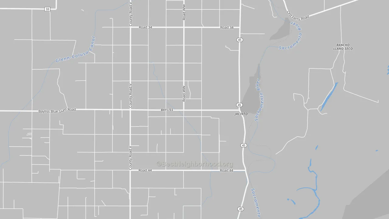 Transit Grade map of 95943, CA