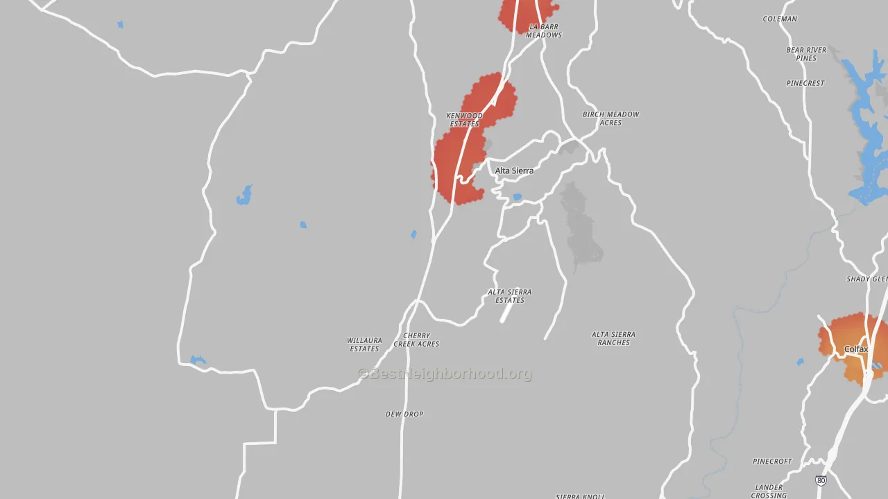 Transit Grade map of 95949, CA