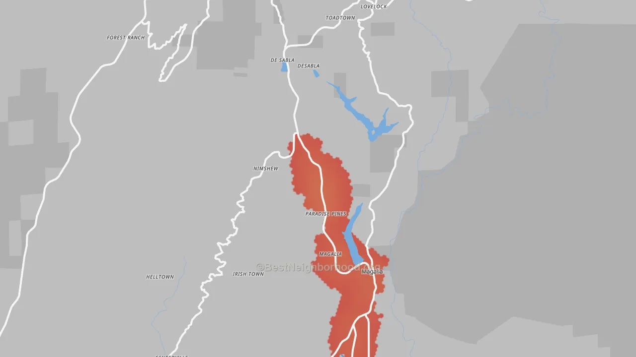 Transit Grade map of 95954, CA