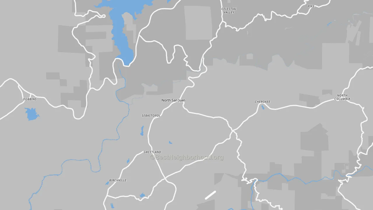 Transit Grade map of 95960, CA