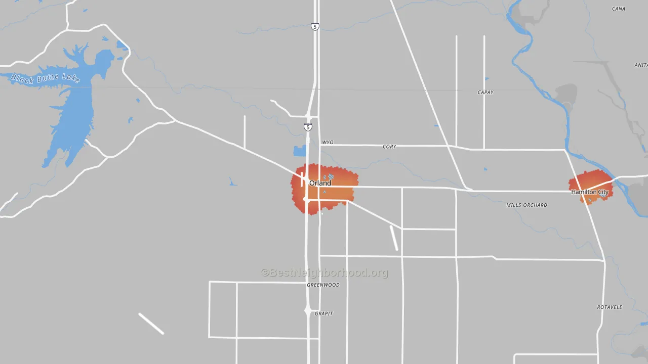 Transit Grade map of 95963, CA