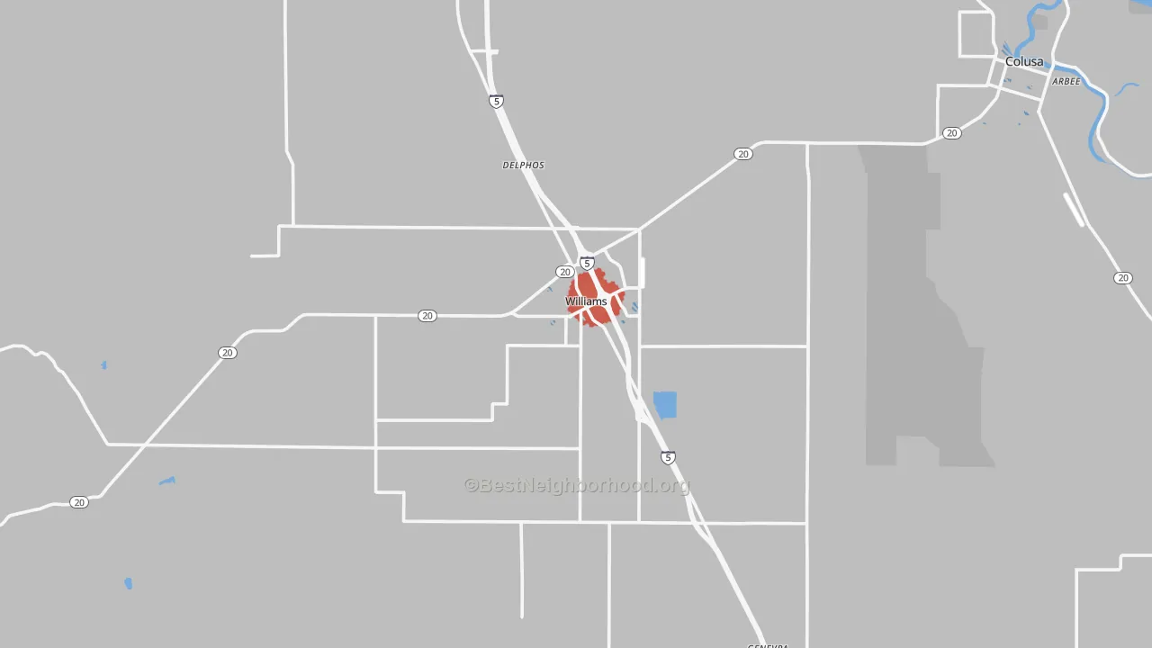 Transit Grade map of 95987, CA