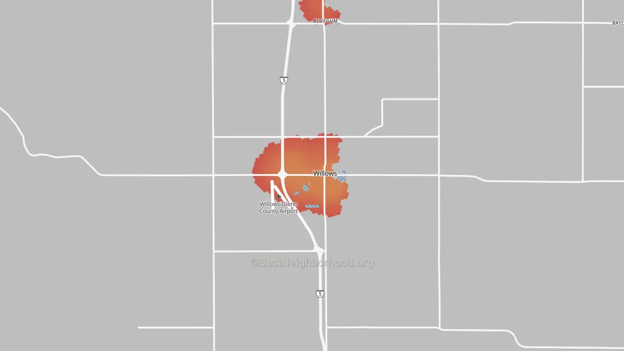 Transit Grade map of 95988, CA
